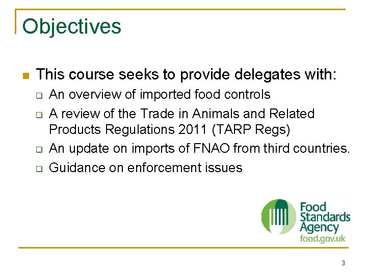 Objectives n This course seeks to provide delegates with: q q An overview of Objectives n This course seeks to provide delegates with: q q An overview of