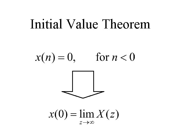 Initial Value Theorem 