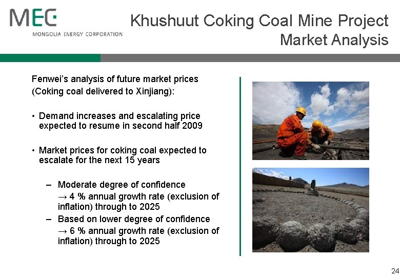 Khushuut Coking Coal Mine Project Market Analysis Fenwei’s analysis of future market prices (Coking