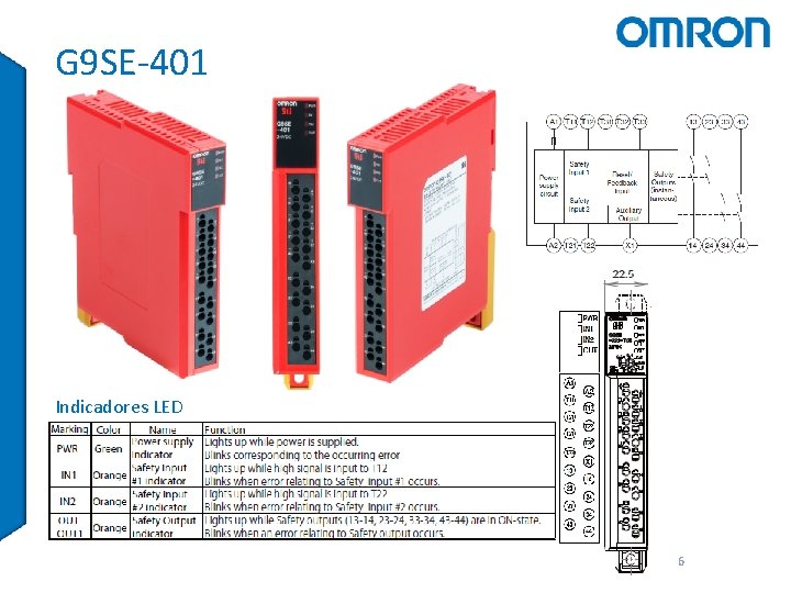 G 9 SE-401 Indicadores LED 6 