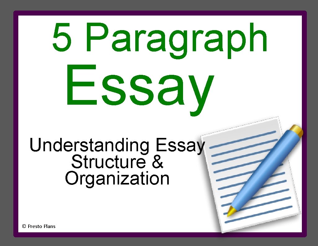 5 Paragraph Essay Understanding Essay Structure & Organization © Presto Plans © Presto 