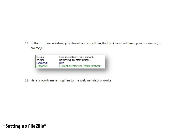 “Setting up File. Zilla” 