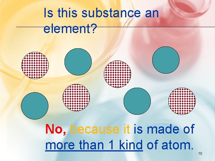 Is this substance an element? No, because it is made of more than 1
