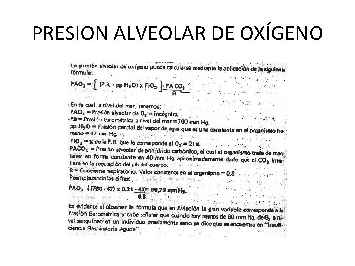 PRESION ALVEOLAR DE OXÍGENO 