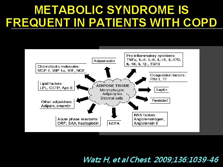 METABOLIC SYNDROME IS FREQUENT IN PATIENTS WITH COPD Watz H, et al Chest. 2009;