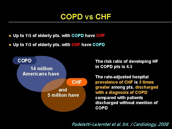 COPD vs CHF l Up to 15 of elderly pts. with COPD have CHF