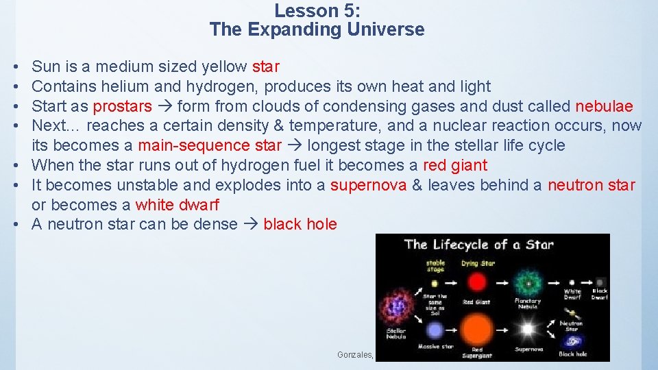 Lesson 5: The Expanding Universe • • Sun is a medium sized yellow star Lesson 5: The Expanding Universe • • Sun is a medium sized yellow star