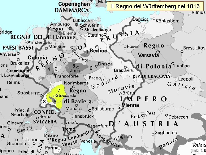 Il Regno del Württemberg nel 1815 