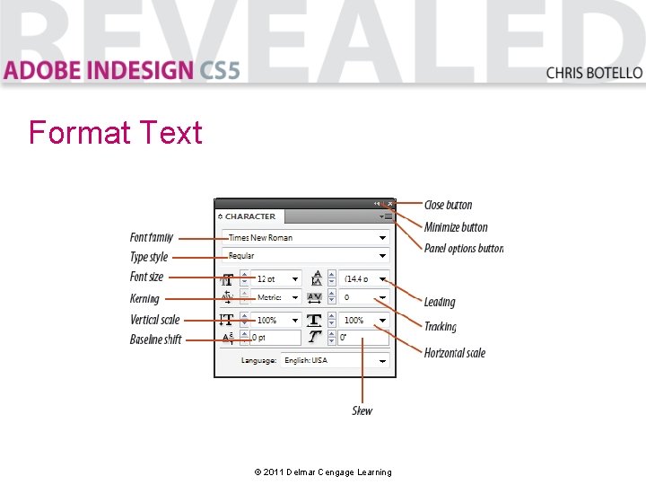 Format Text © 2011 Delmar Cengage Learning 