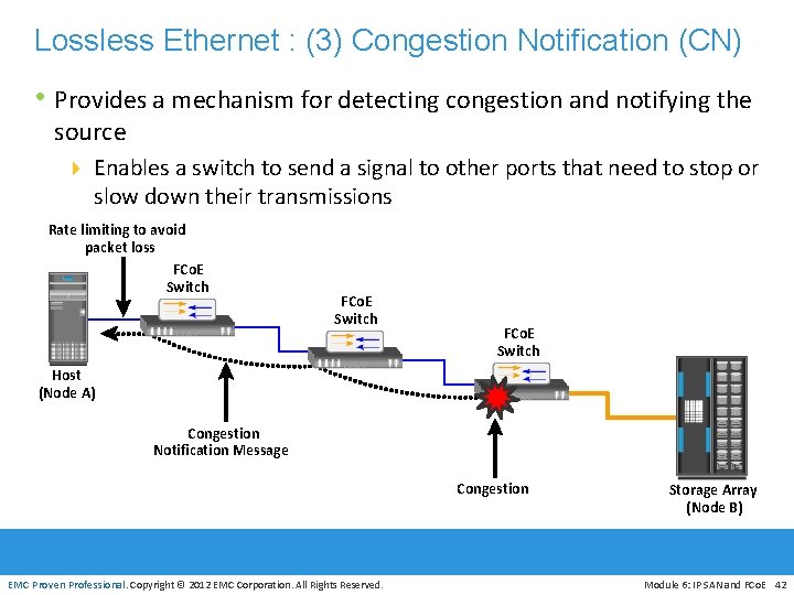 Lossless Ethernet : (3) Congestion Notification (CN) • Provides a mechanism for detecting congestion