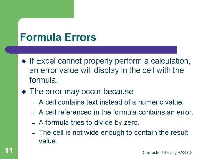 Error Formukla Key Applications Module Lesson 18 Creating Formulas and