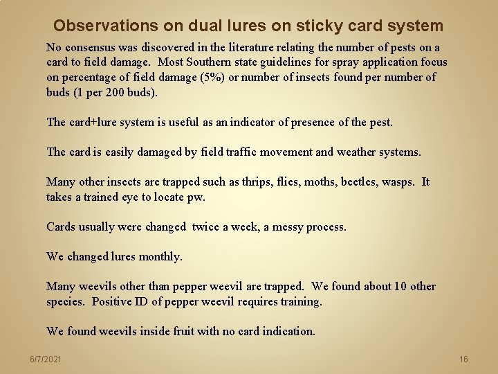 Observations on dual lures on sticky card system No consensus was discovered in the Observations on dual lures on sticky card system No consensus was discovered in the