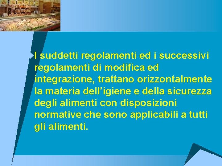 u. I suddetti regolamenti ed i successivi regolamenti di modifica ed integrazione, trattano orizzontalmente