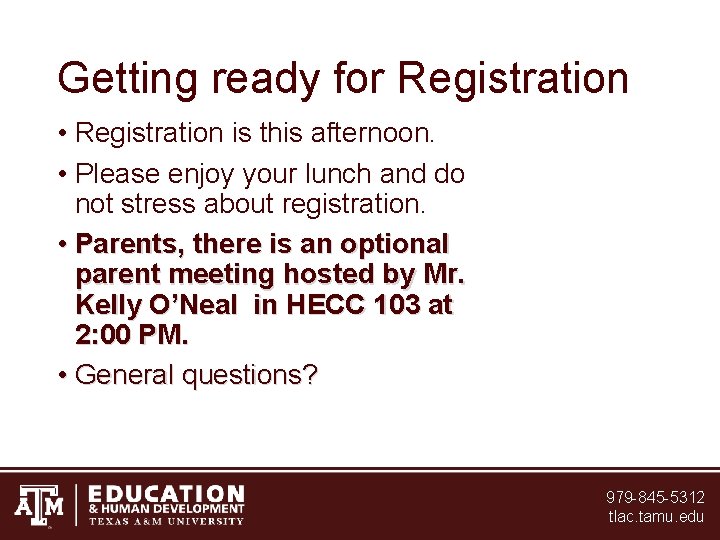 Getting ready for Registration • Registration is this afternoon. • Please enjoy your lunch Getting ready for Registration • Registration is this afternoon. • Please enjoy your lunch