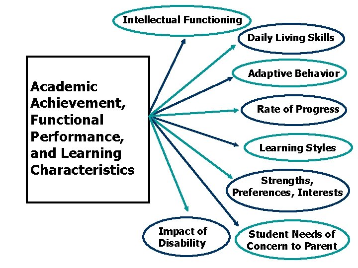 Intellectual Functioning Daily Living Skills Adaptive Behavior Academic Achievement, Functional Performance, and Learning Characteristics