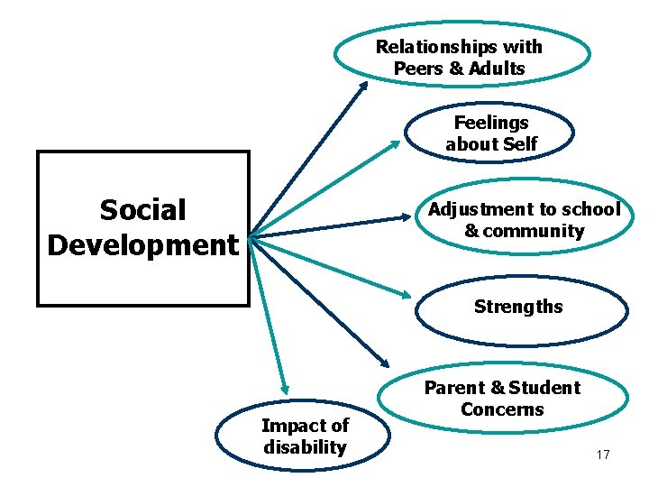 Relationships with Peers & Adults Feelings about Self Social Development Adjustment to school &