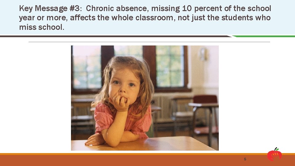 Key Message #3: Chronic absence, missing 10 percent of the school year or more,