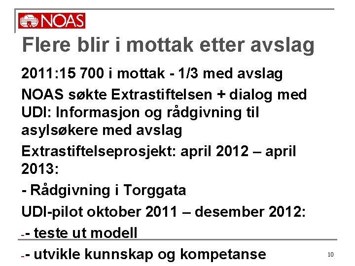 Flere blir i mottak etter avslag 2011: 15 700 i mottak - 1/3 med