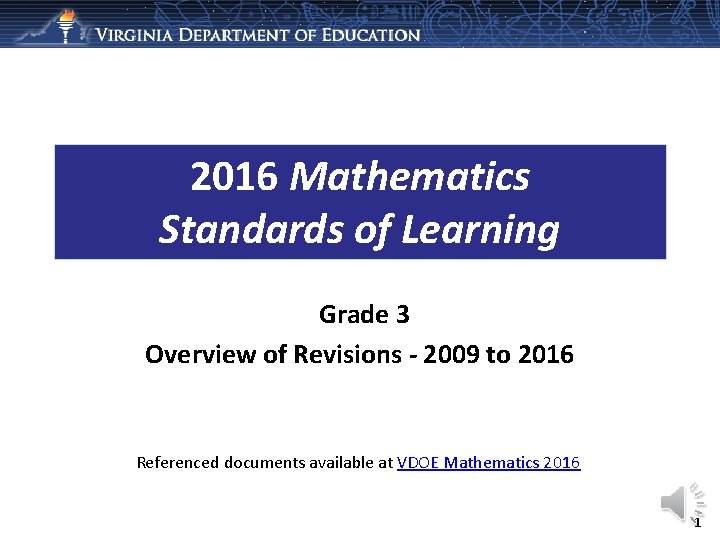2016 Mathematics Standards of Learning Grade 3 Overview of Revisions - 2009 to 2016