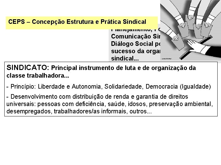 CEPS – Concepção Estrutura e Prática Sindical Planejamento, Formação, Comunicação Sindical, Alianças e Diálogo