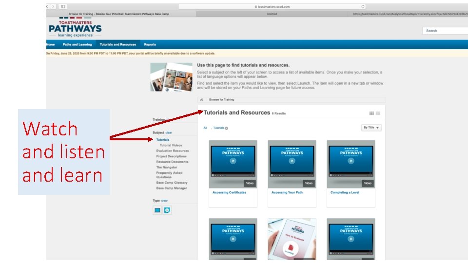Watch and listen and learn 