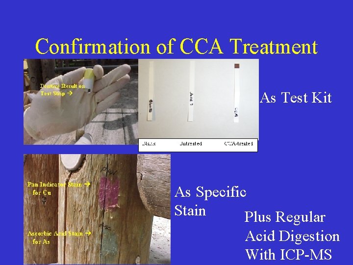 Confirmation of CCA Treatment As Test Kit As Specific Stain Plus Regular Acid Digestion