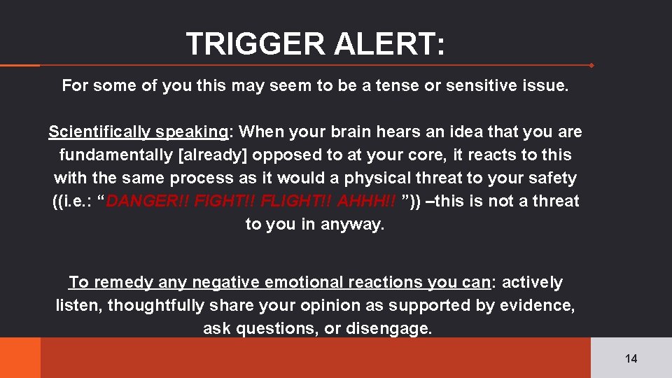 TRIGGER ALERT: For some of you this may seem to be a tense or