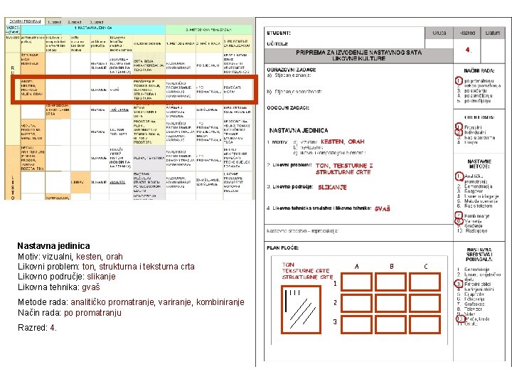 Nastavna jedinica Motiv: vizualni, kesten, orah Likovni problem: ton, strukturna i teksturna crta Likovno