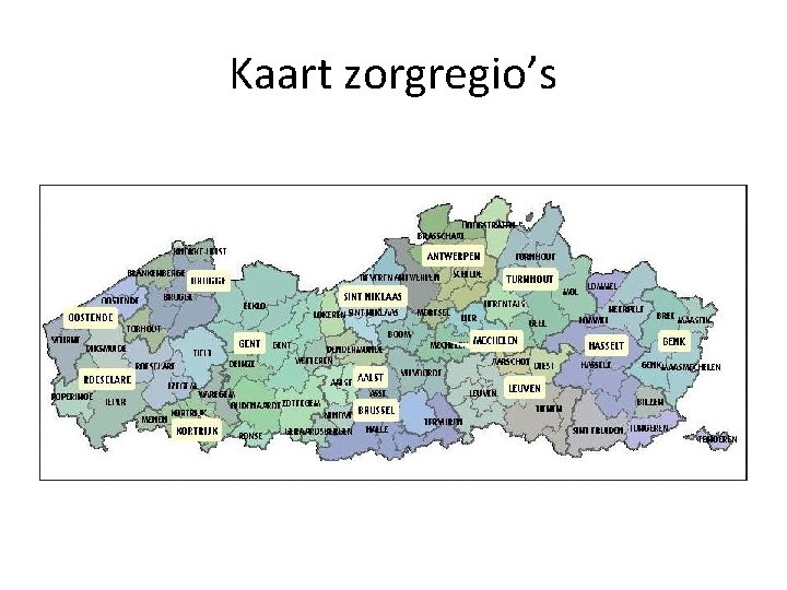 Kaart zorgregio’s 