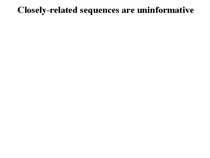 Closely-related sequences are uninformative 