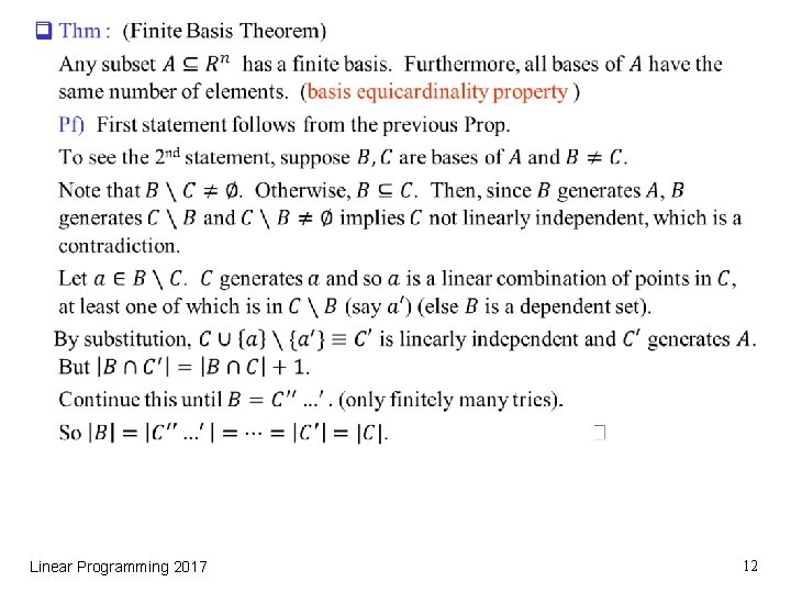 q Linear Programming 2017 12 