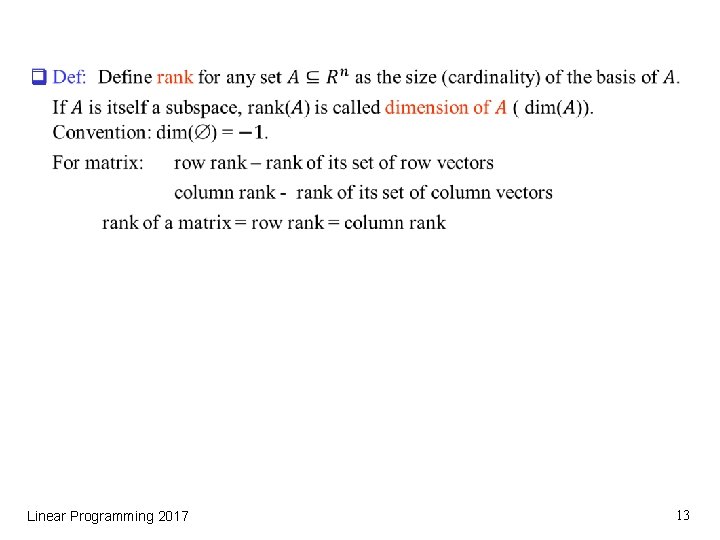 q Linear Programming 2017 13 