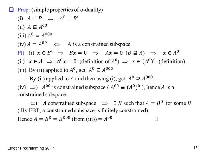 q Linear Programming 2017 15 