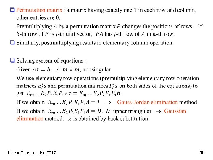q Linear Programming 2017 20 