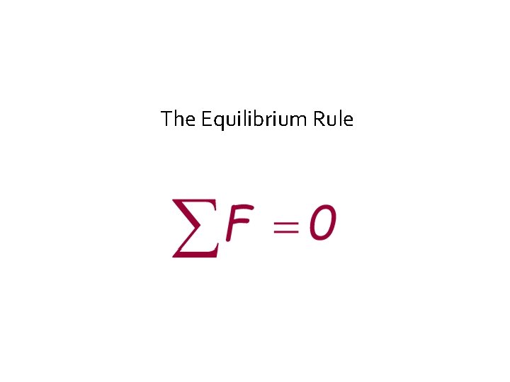 The Equilibrium Rule 