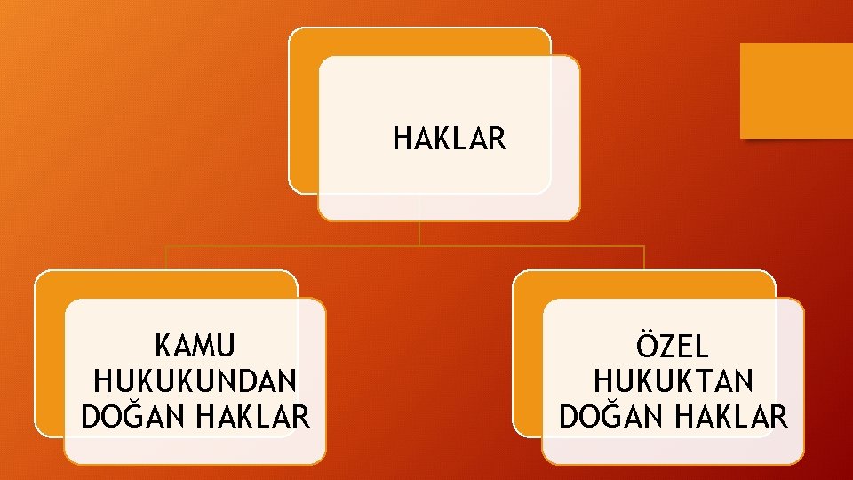 HAKLAR KAMU HUKUKUNDAN DOĞAN HAKLAR ÖZEL HUKUKTAN DOĞAN HAKLAR 