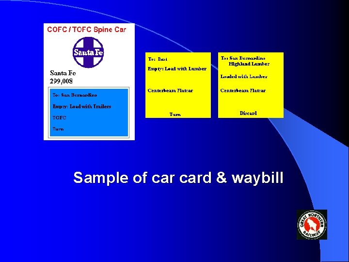 Sample of card & waybill 