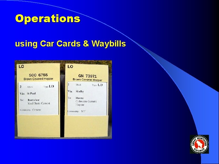 Operations using Cards & Waybills 