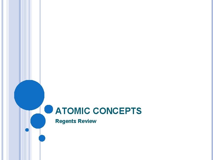 ATOMIC CONCEPTS Regents Review ATOMIC CONCEPTS Regents Review