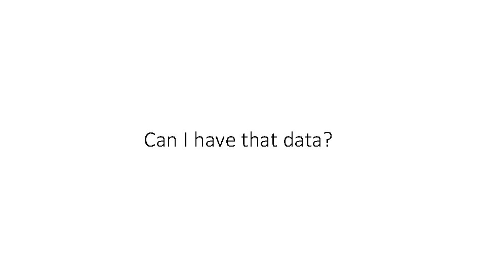 Can I have that data? 