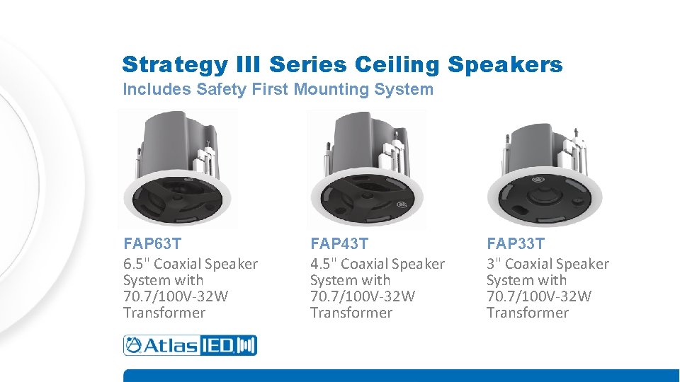 Strategy III Series Ceiling Speakers Includes Safety First Mounting System FAP 63 T 6.