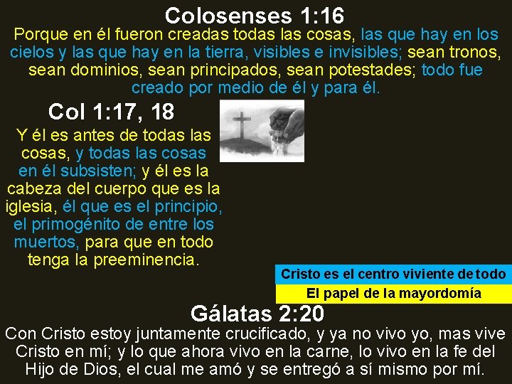 Colosenses 1: 16 Porque en él fueron creadas todas las cosas, las que hay
