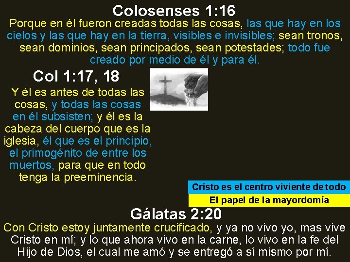 Colosenses 1: 16 Porque en él fueron creadas todas las cosas, las que hay