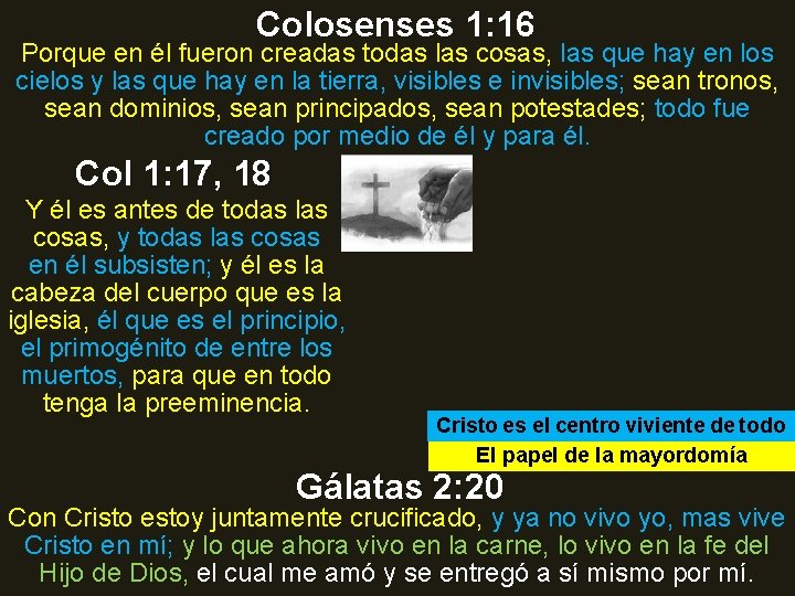 Colosenses 1: 16 Porque en él fueron creadas todas las cosas, las que hay