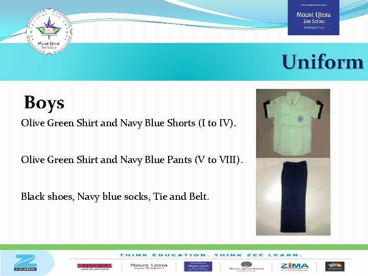 Uniform Boys Olive Green Shirt and Navy Blue Shorts (I to IV). Olive Green