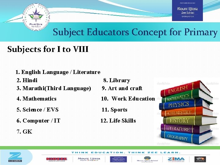 Subject Educators Concept for Primary Subjects for I to VIII 1. English Language /
