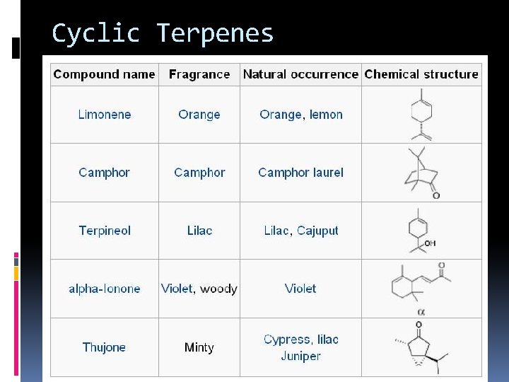 Cyclic Terpenes 