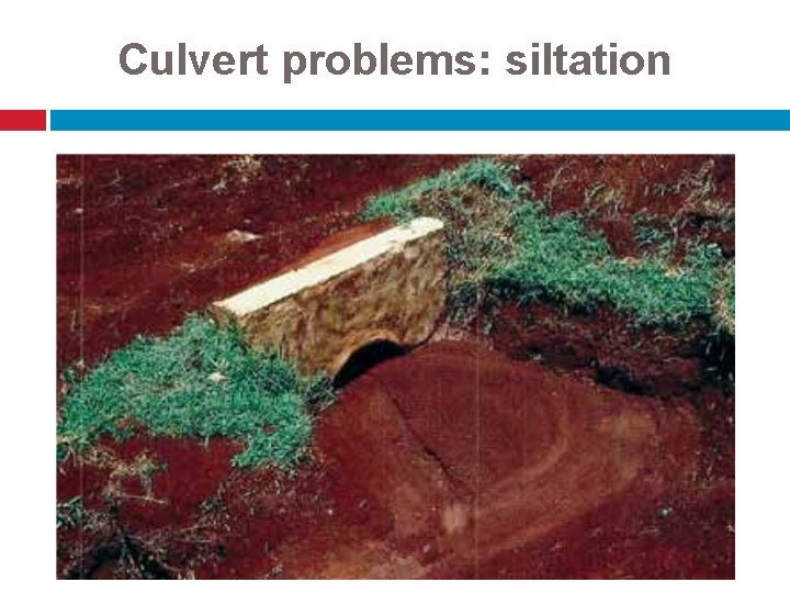 Culvert problems: siltation 