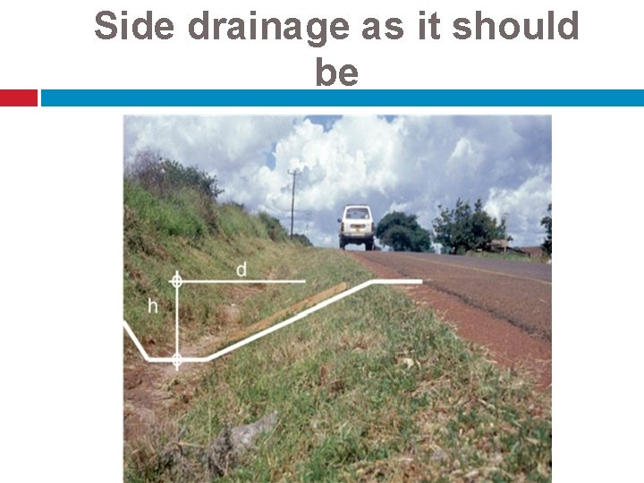 Side drainage as it should be 