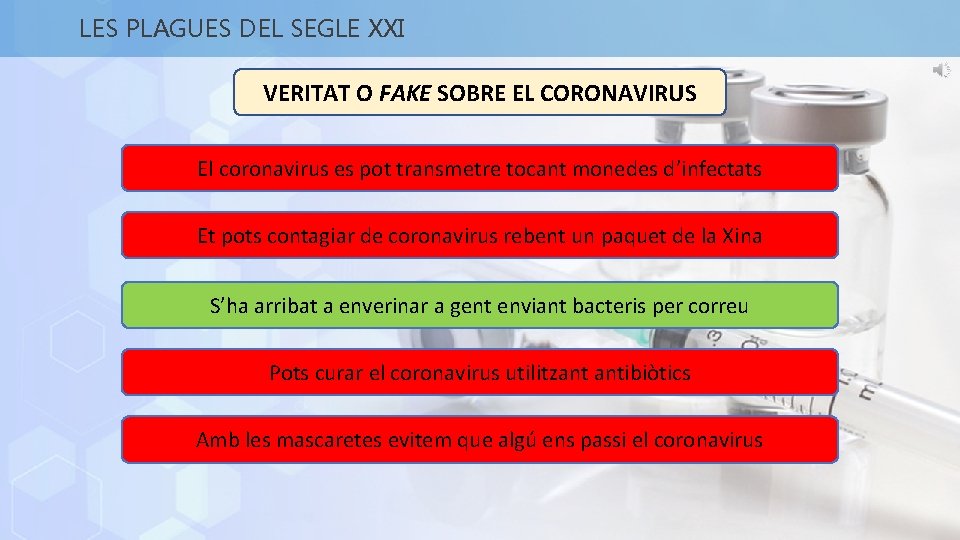 LES PLAGUES DEL SEGLE XXI VERITAT O FAKE SOBRE EL CORONAVIRUS El coronavirus es